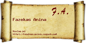 Fazekas Anina névjegykártya